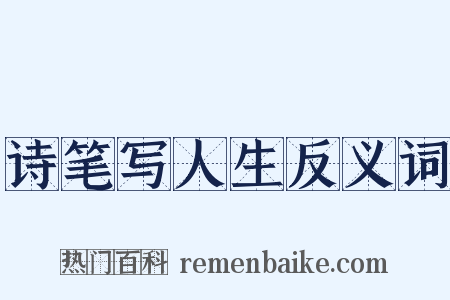 诗笔写人生反义词是什么意思的图片